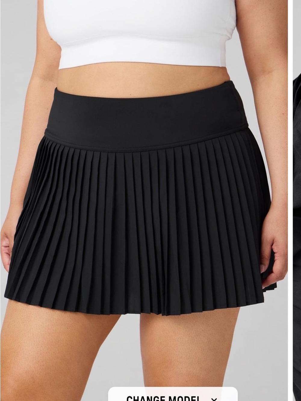 Fabletics Black Pleated Tennis Skort 2x